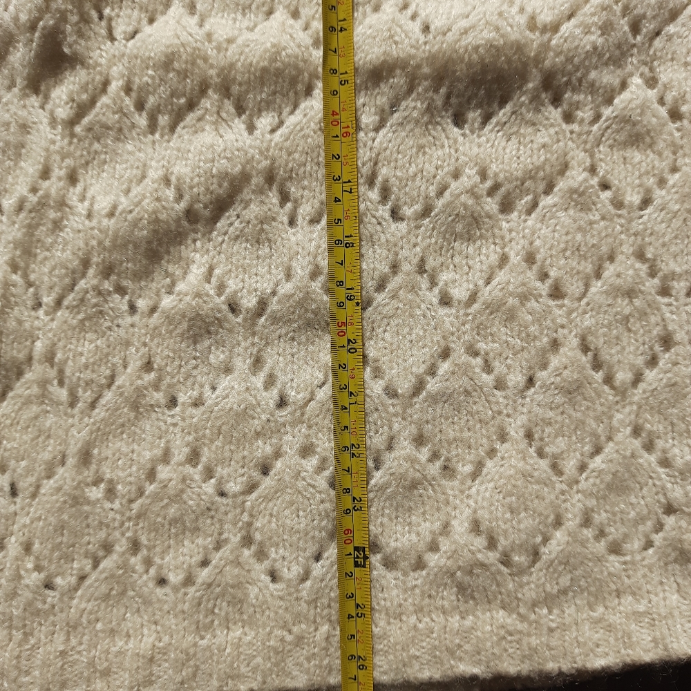 LOFT Ivory colored sweater . Loft . Ann Taylor . lace knit sweater size M - Picture 8 of 12